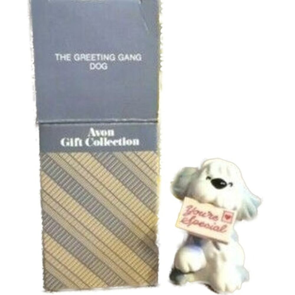 Vintage Avon The Greeting Gang Dog w/Box You're Special Sheepdog 1990s Valentine
